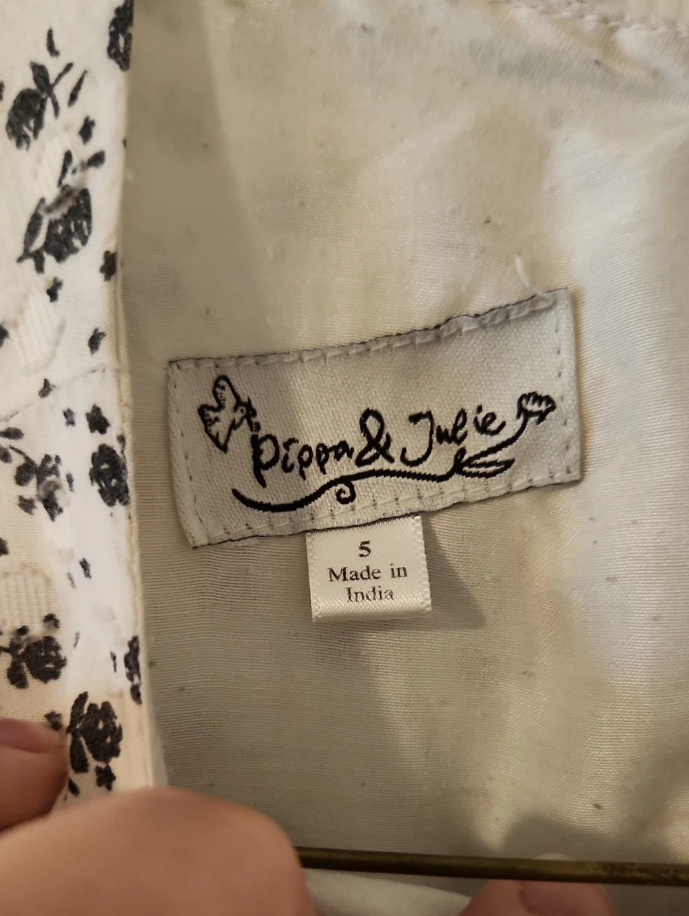 Pippa & Julie Cream Dress with Black Floral Print